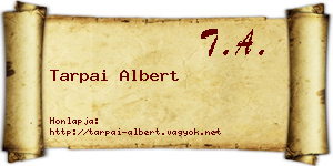 Tarpai Albert névjegykártya